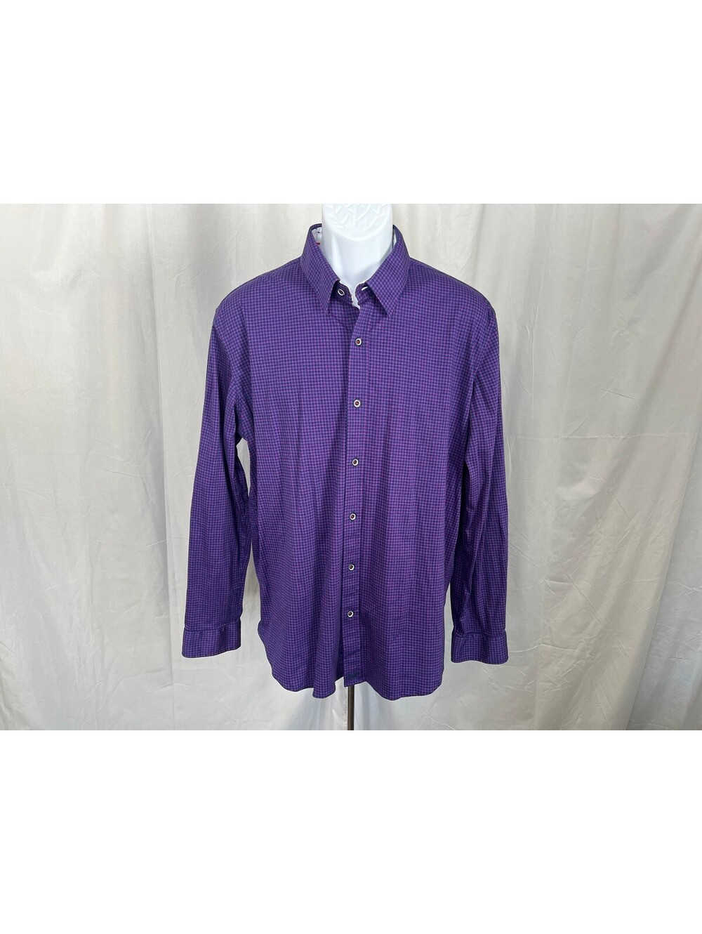 Butter Cloth Men's Blue Pink Detail Long Sleeve Flip Cuff Shirt XL EUC